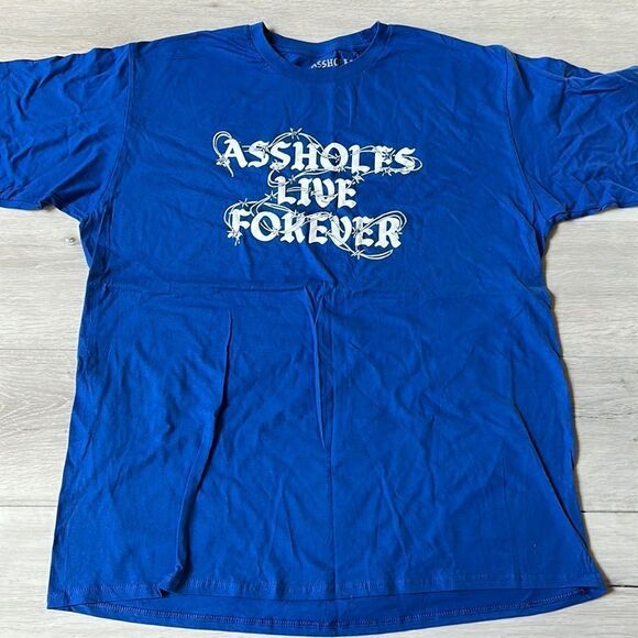 Assholes Live Forever Tee In Blue, Red, Orange Light Pink XL New - Picture 4 of 5